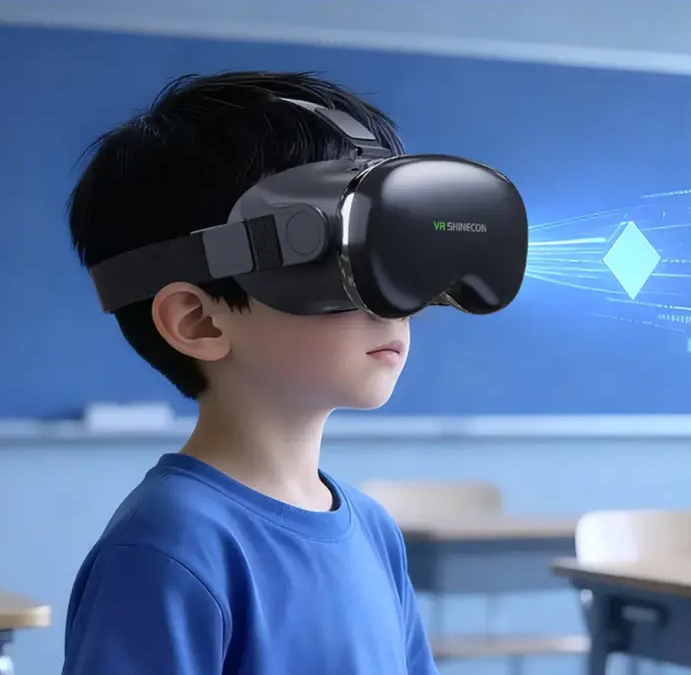 3D очки виртуальной реальности Shinecon G18EB со встроенными наушниками и геймпадом